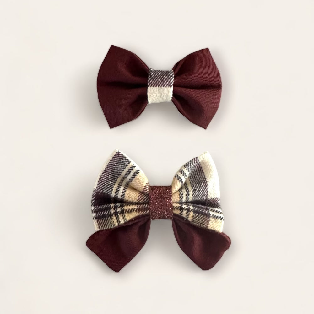 Fall Burgandy Cream Plaid